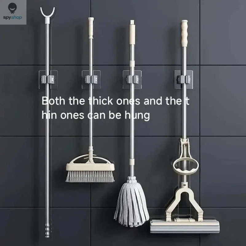Self-Adhesive Mop Holder Wall-Mounted Organizer for Tools - Image 3