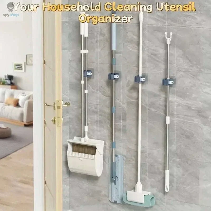Self-Adhesive Mop Holder Wall-Mounted Organizer for Tools - Image 4