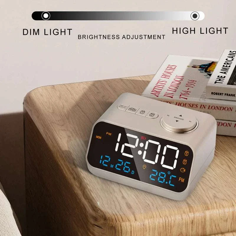 LED Alarm Clock with FM Radio, Temperature & Humidity Display - Image 11