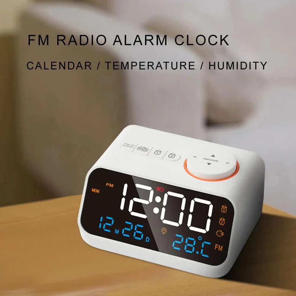 LED Alarm Clock with FM Radio, Temperature & Humidity Display - Image 17