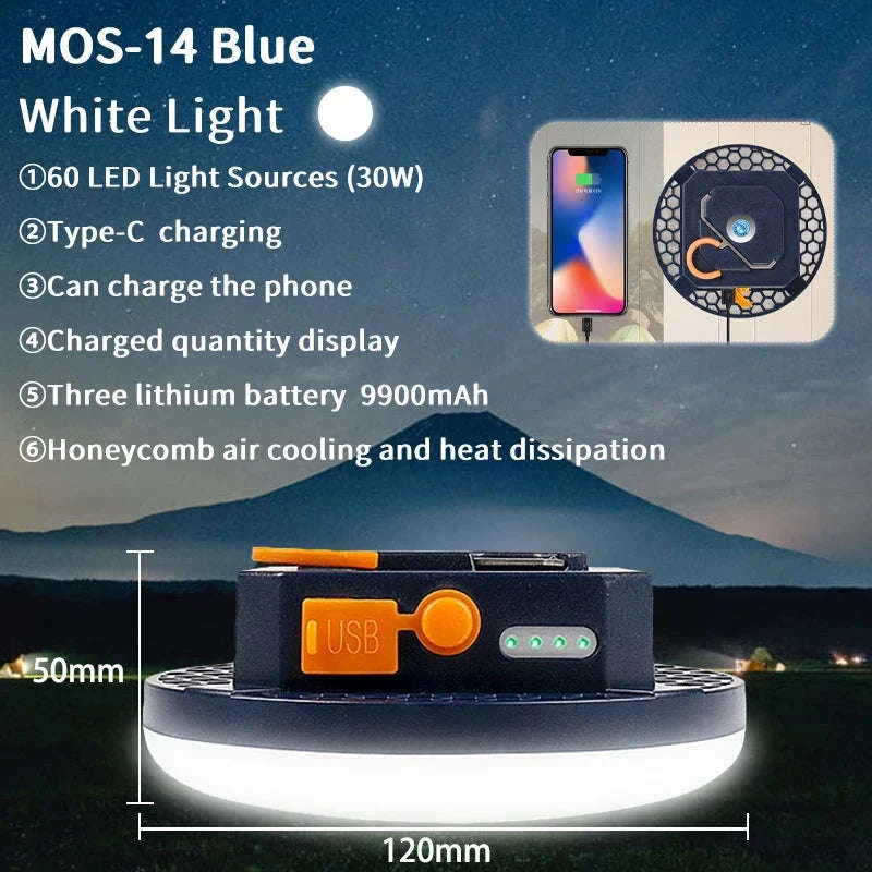 9900mAh Rechargeable Camping Lantern with Magnet and USB Charging - Image 34