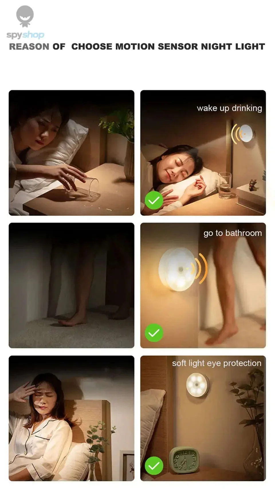 Motion Sensor Rechargeable LED Night Light for Home Use - Image 14