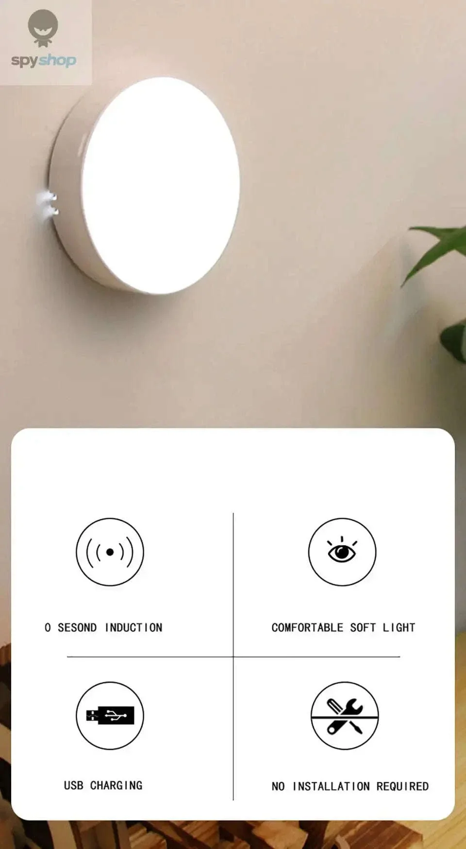 Motion Sensor Rechargeable LED Night Light for Home Use - Image 7