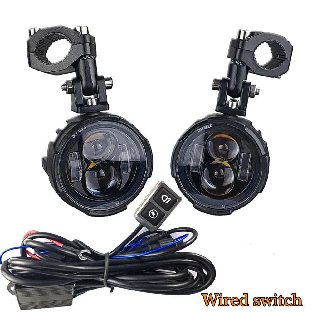 Dual-Color LED Motorcycle Fog Lights for Clearer Riding
