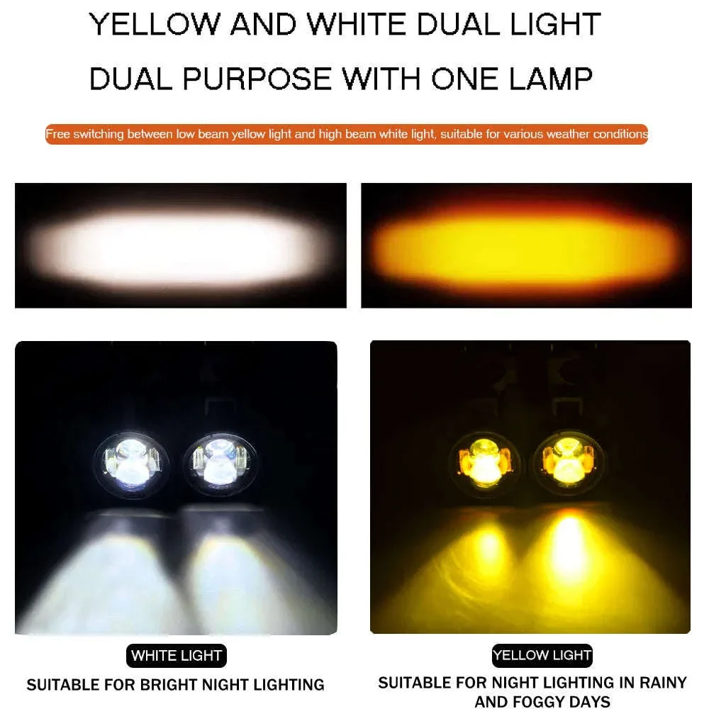 Dual-Color LED Motorcycle Fog Lights for Clearer Riding - Image 4