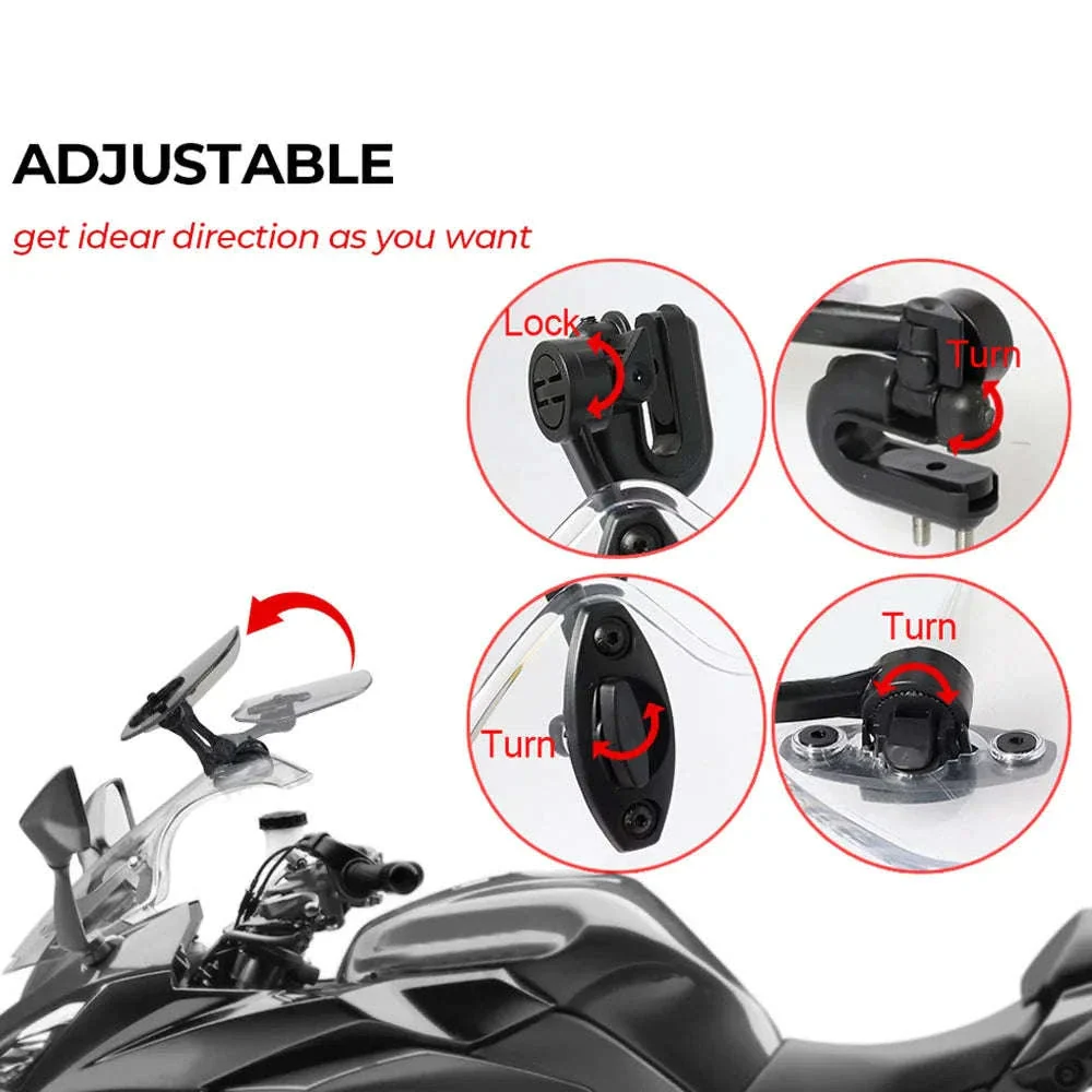 Universal Motorcycle Windshield Extension Spoiler Deflector - Image 3