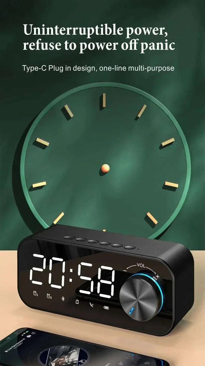Bluetooth Alarm Clock Speaker with FM Radio & LED Display - Image 11