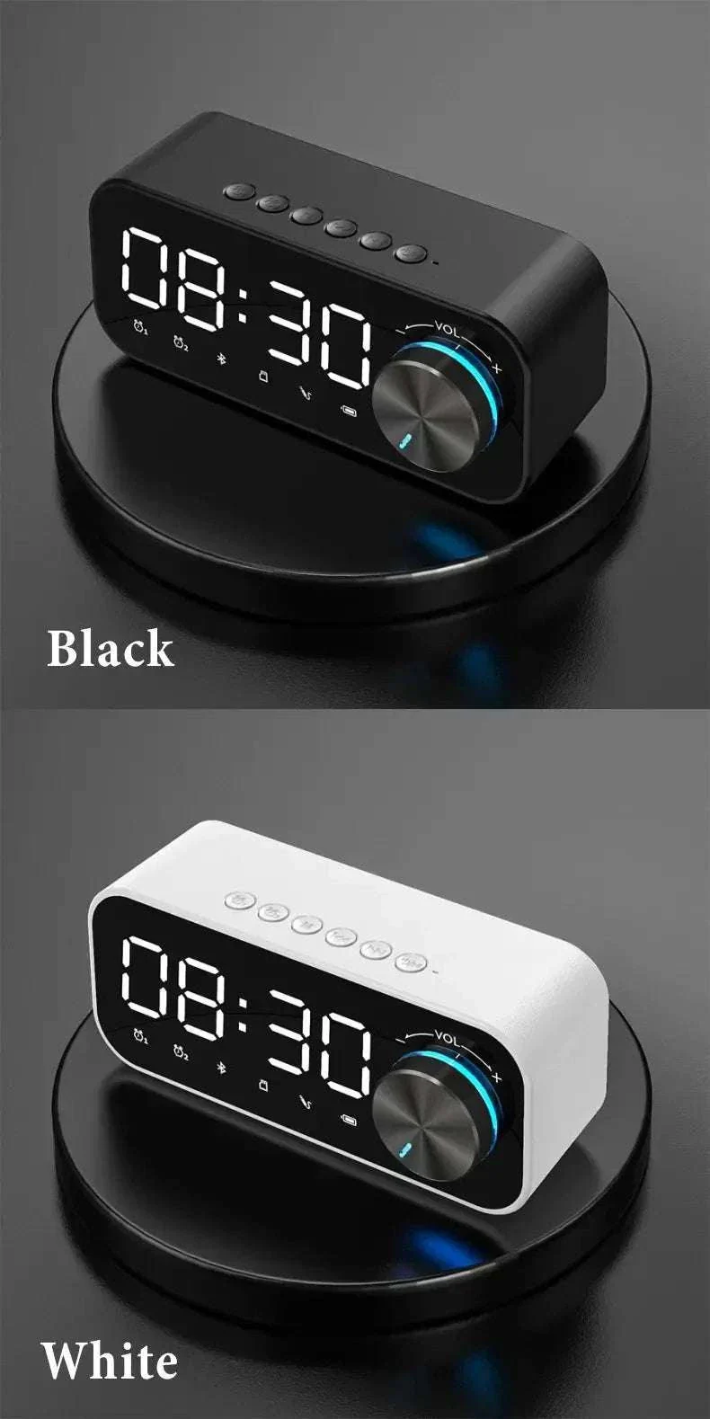Bluetooth Alarm Clock Speaker with FM Radio & LED Display - Image 17