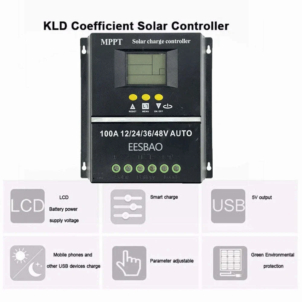 MPPT Solar Charge Controller 100A with Dual USB Ports - Image 5