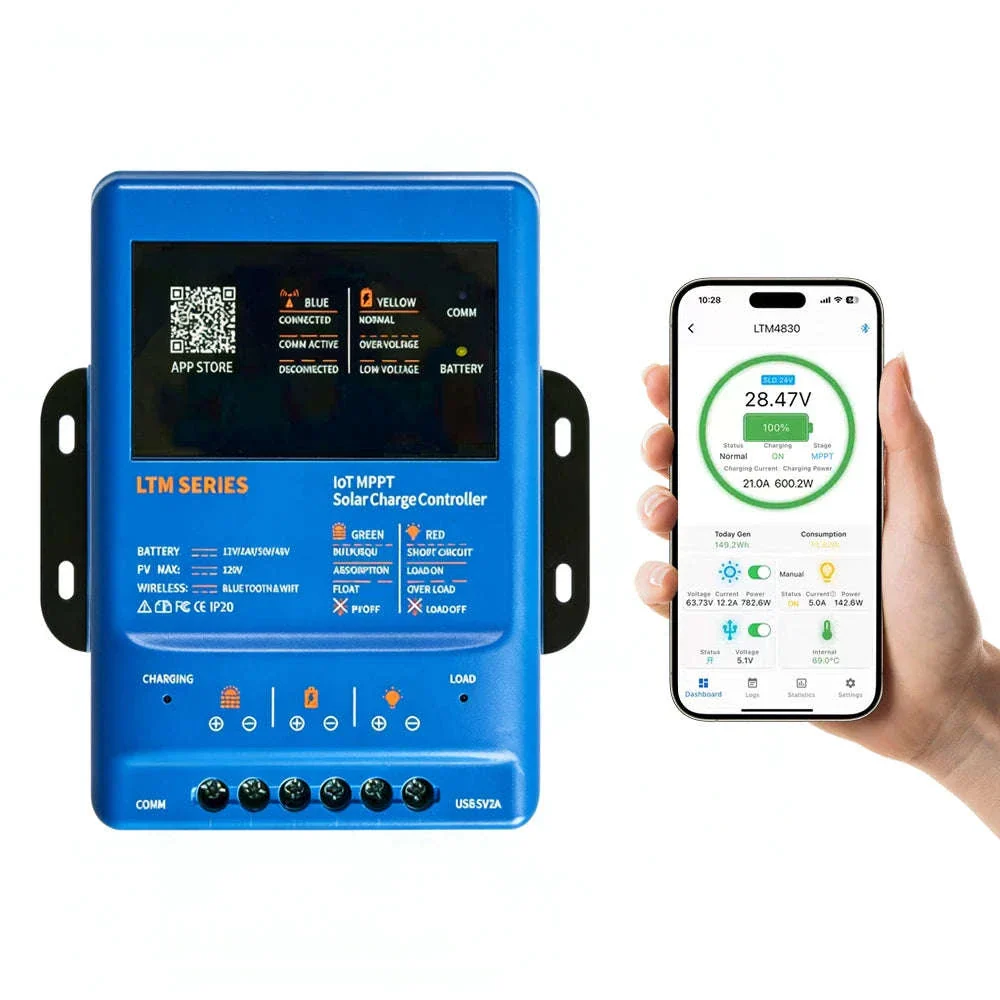 MPPT Solar Charge Controller 30A/40A with App Control & 12–48V Support