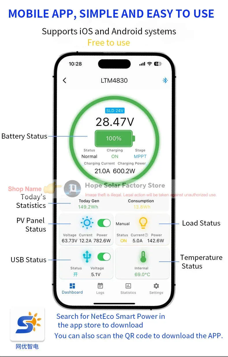 MPPT Solar Charge Controller 30A/40A with App Control & 12–48V Support - Image 10