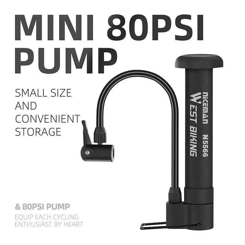 MTB Bicycle Pump 80 PSI Manual Floor Inflator