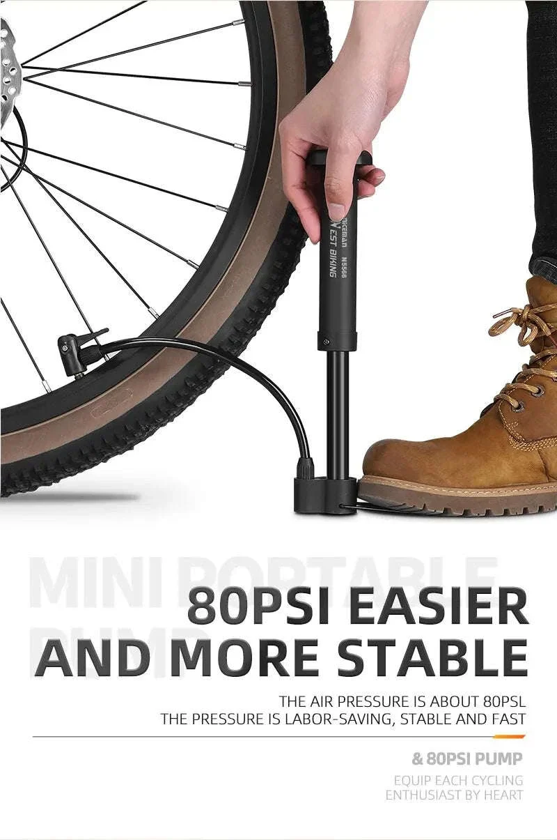 MTB Bicycle Pump 80 PSI Manual Floor Inflator - Image 12