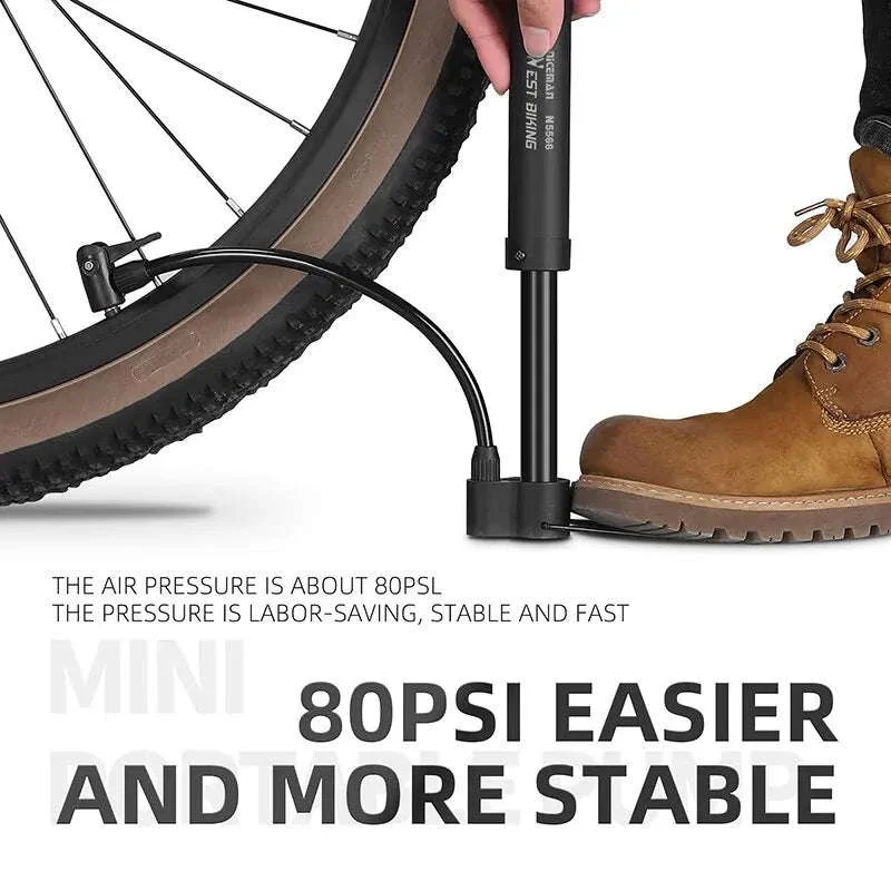 MTB Bicycle Pump 80 PSI Manual Floor Inflator - Image 3