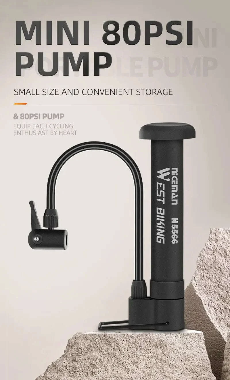 MTB Bicycle Pump 80 PSI Manual Floor Inflator - Image 7