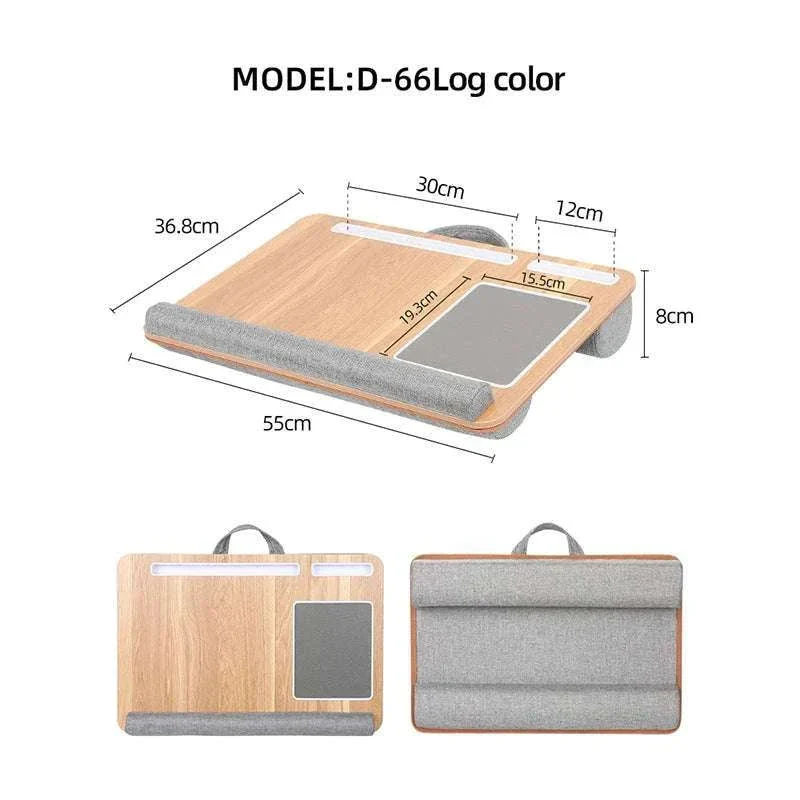 Bamboo Laptop Desk with Mouse Pad & Anti-Slip Grooves - Image 22