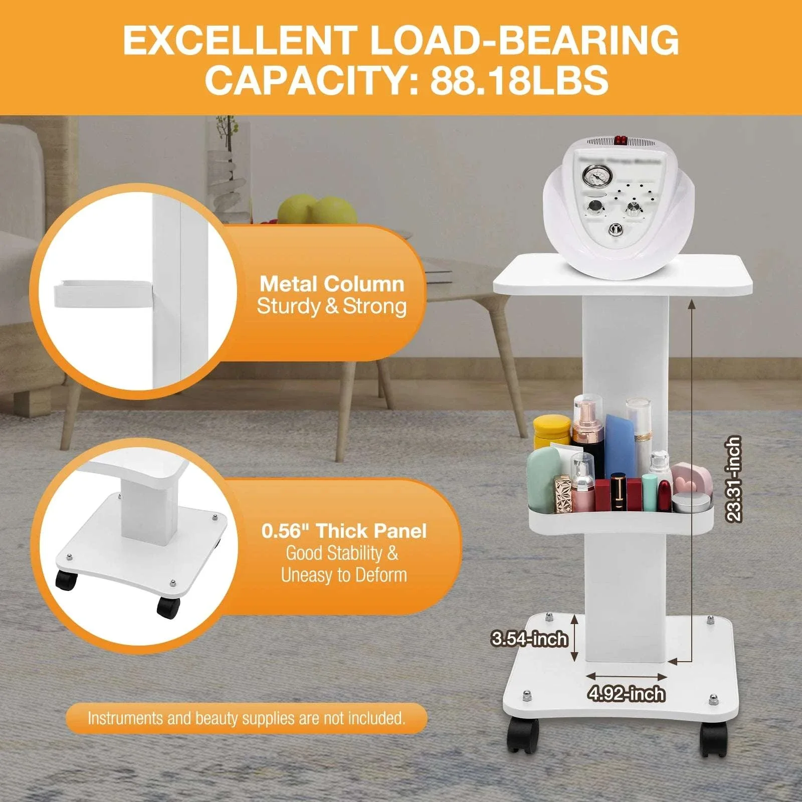 Multifunctional Beauty Cart with Wheels – 88lb Capacity Storage Trolley - Image 12