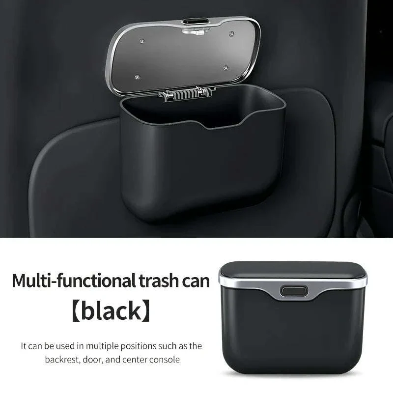 Multifunctional Car Trash Can with Lid Button - Image 11