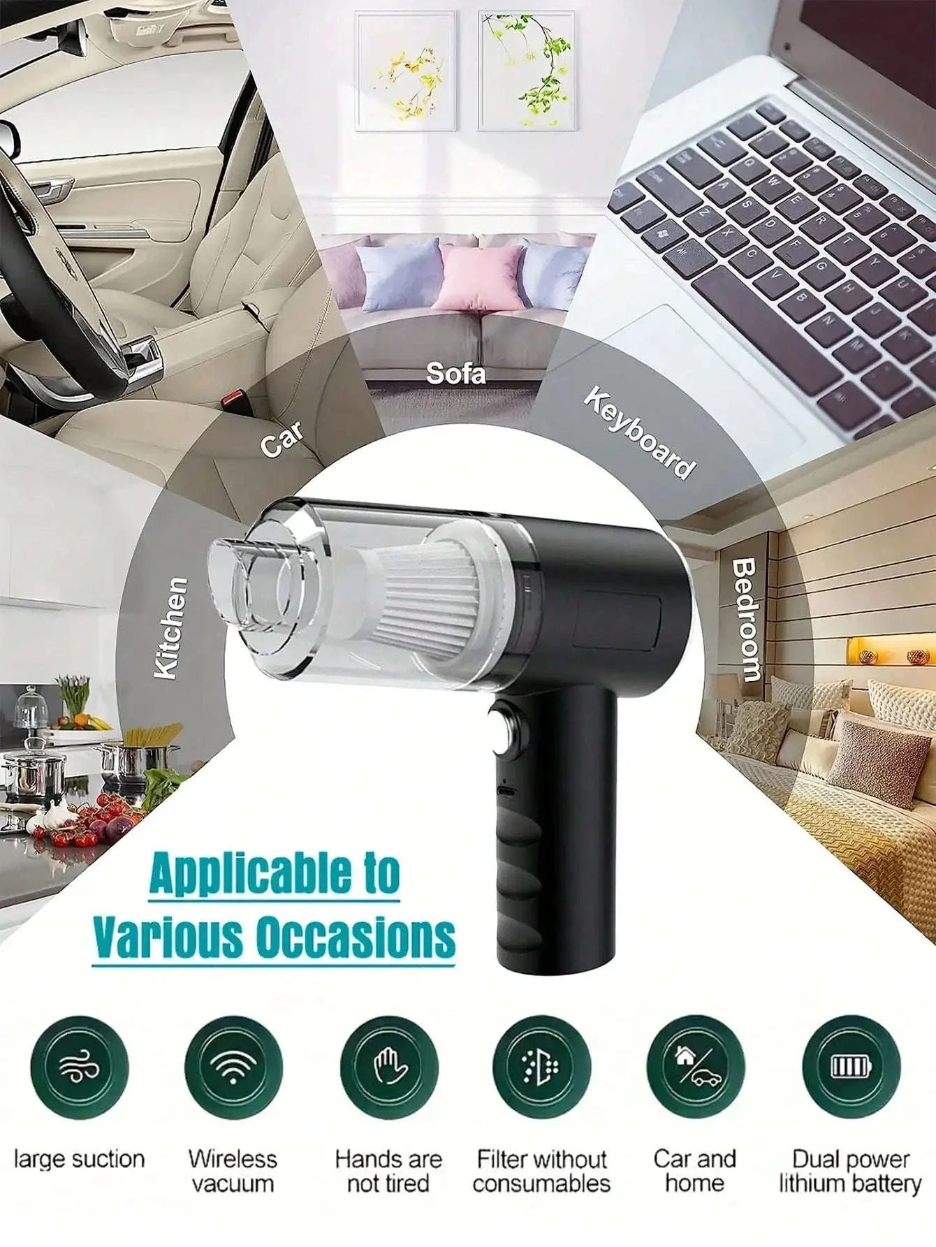 Cordless Handheld Vacuum Cleaner for Car, Home and Pet Hair - Image 27