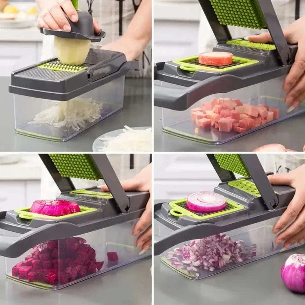 14/16-in-1 Vegetable Chopper Slicer Dicer Grater with Handle - Image 5
