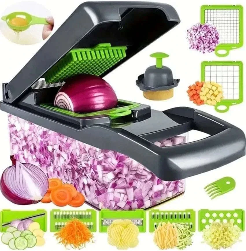14/16-in-1 Vegetable Chopper Slicer Dicer Grater with Handle - Image 7