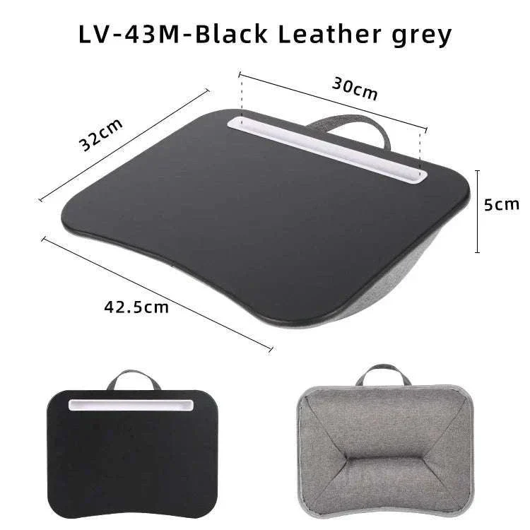 Cushioned Laptop Lap Desk with Wood Surface & Built-In Mouse Pad - Image 28