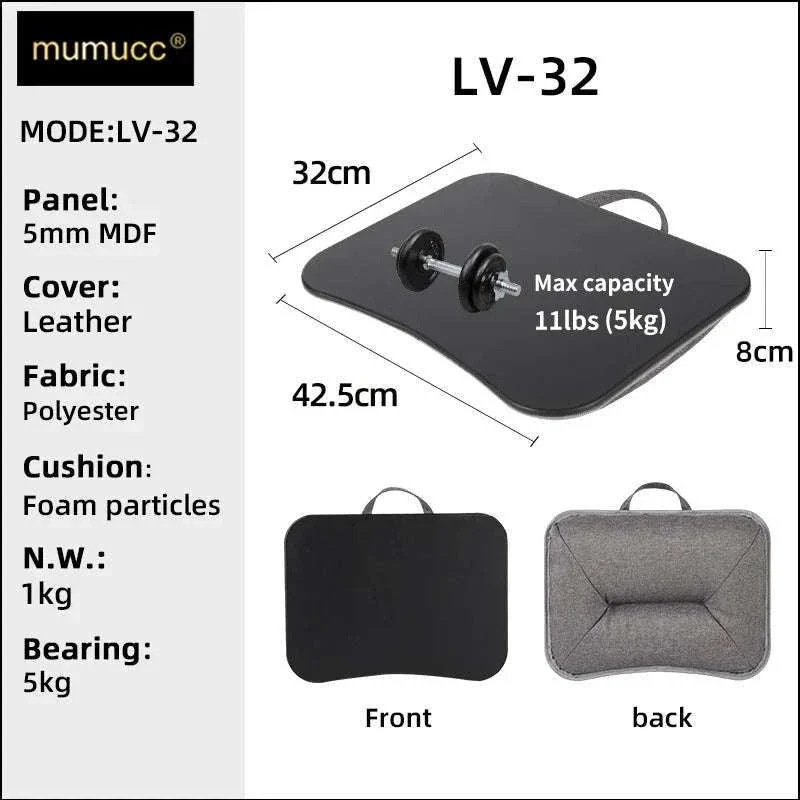 Cushioned Laptop Lap Desk with Wood Surface & Built-In Mouse Pad - Image 35