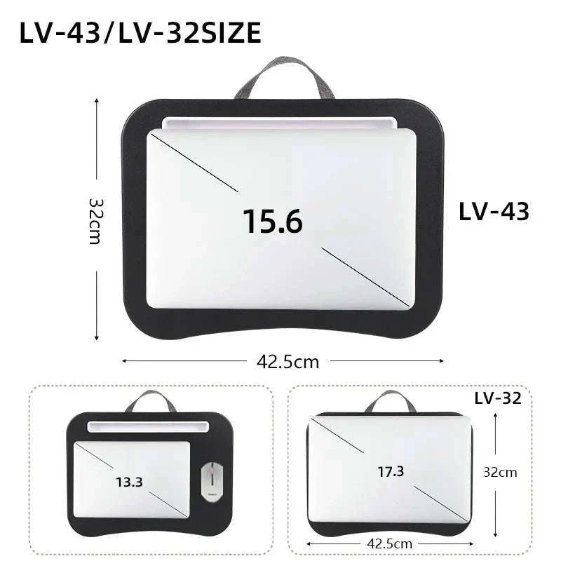 Cushioned Laptop Lap Desk with Wood Surface & Built-In Mouse Pad - Image 5