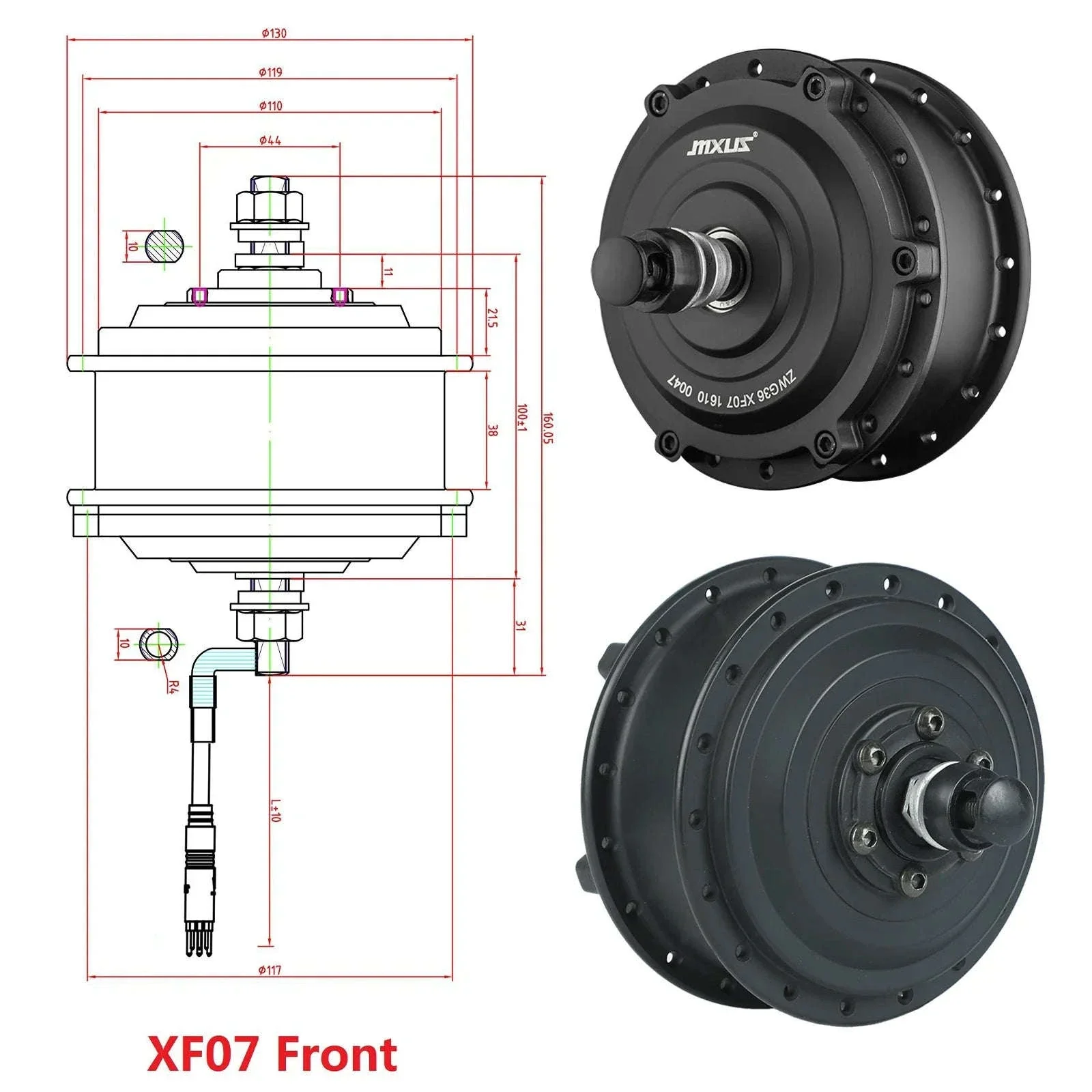 MXUS Electric Bike Brushless Gear Hub Motor for Smoother Rides - Image 6