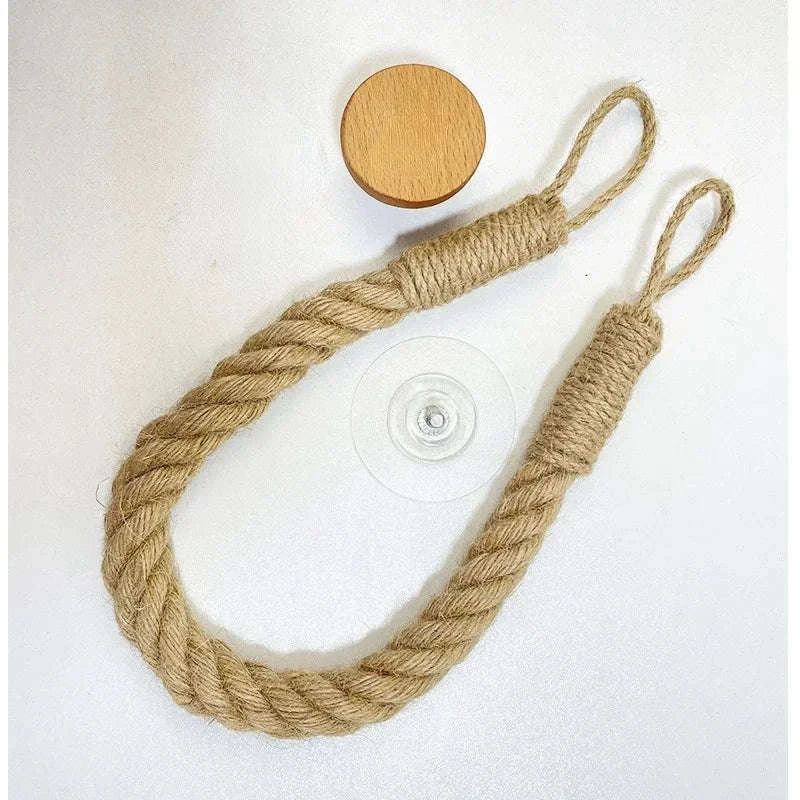 Nail-Free Boho Rope Towel Holder for Wall-Mounted Storage - Image 8