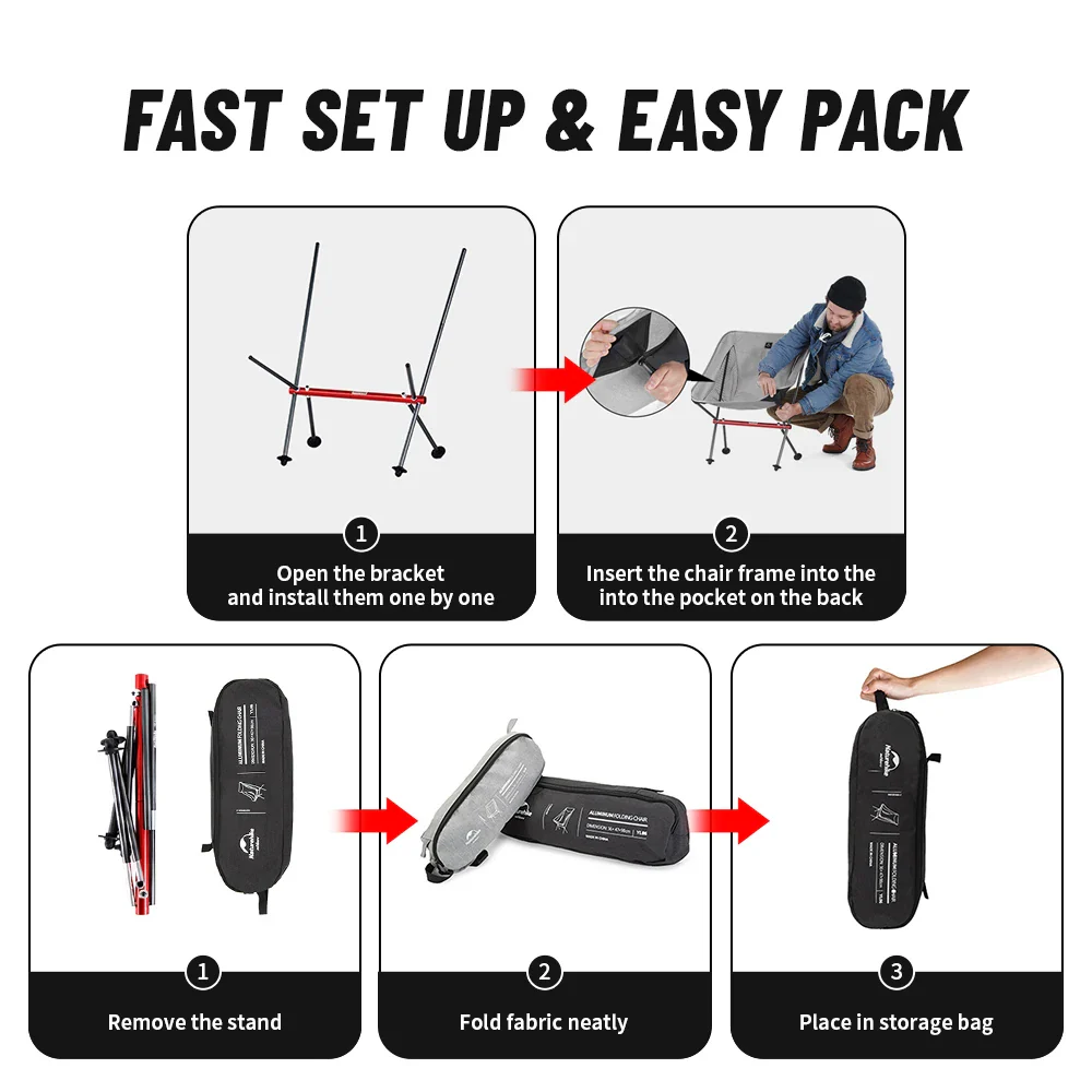 Naturehike Ultralight Folding Camping Chair for Outdoor Use - Image 5