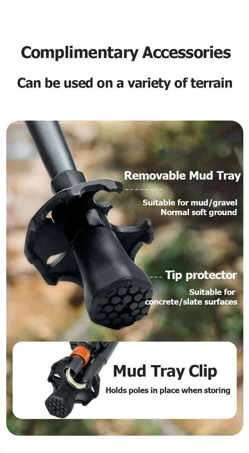 Carbon Fiber Trekking Poles Adjustable 103–135cm Ultralight Hiking Sticks - Image 22