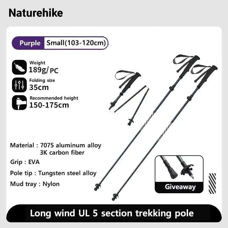 Carbon Fiber Trekking Poles Adjustable 103–135cm Ultralight Hiking Sticks - Image 31