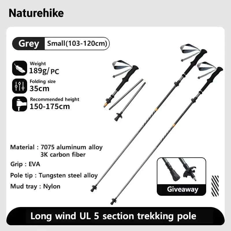 Carbon Fiber Trekking Poles Adjustable 103–135cm Ultralight Hiking Sticks - Image 40