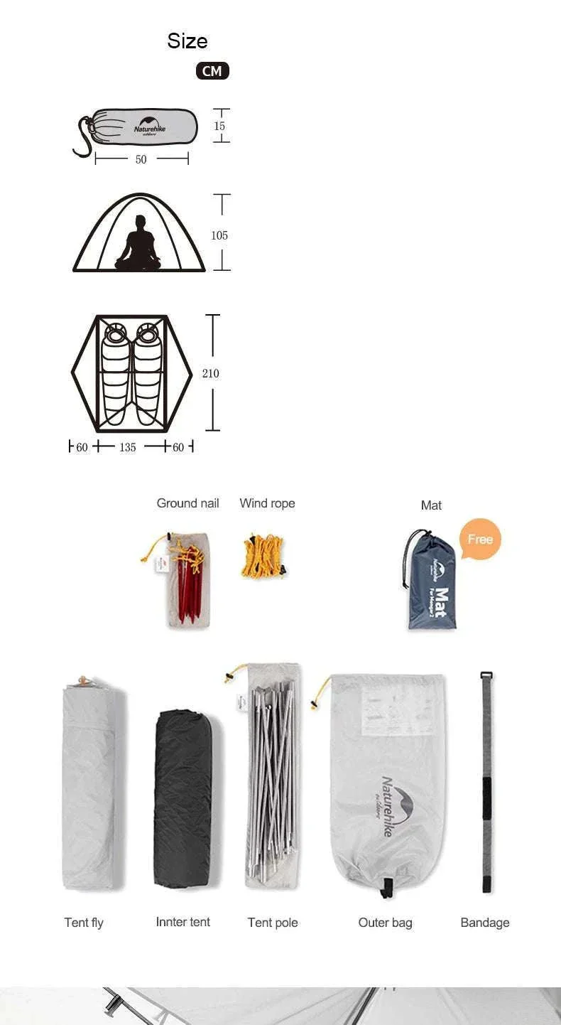 Ultralight 2-Person Waterproof Trekking Tent 20D Nylon 1.8kg - Image 29