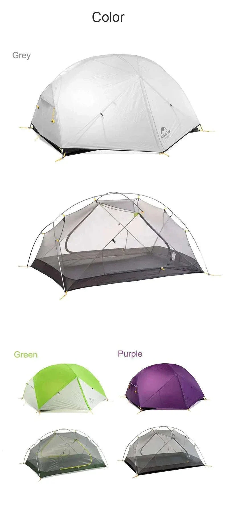 Ultralight 2-Person Waterproof Trekking Tent 20D Nylon 1.8kg - Image 32