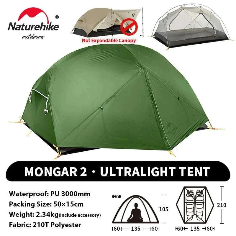 Ultralight 2-Person Waterproof Trekking Tent 20D Nylon 1.8kg - Image 37