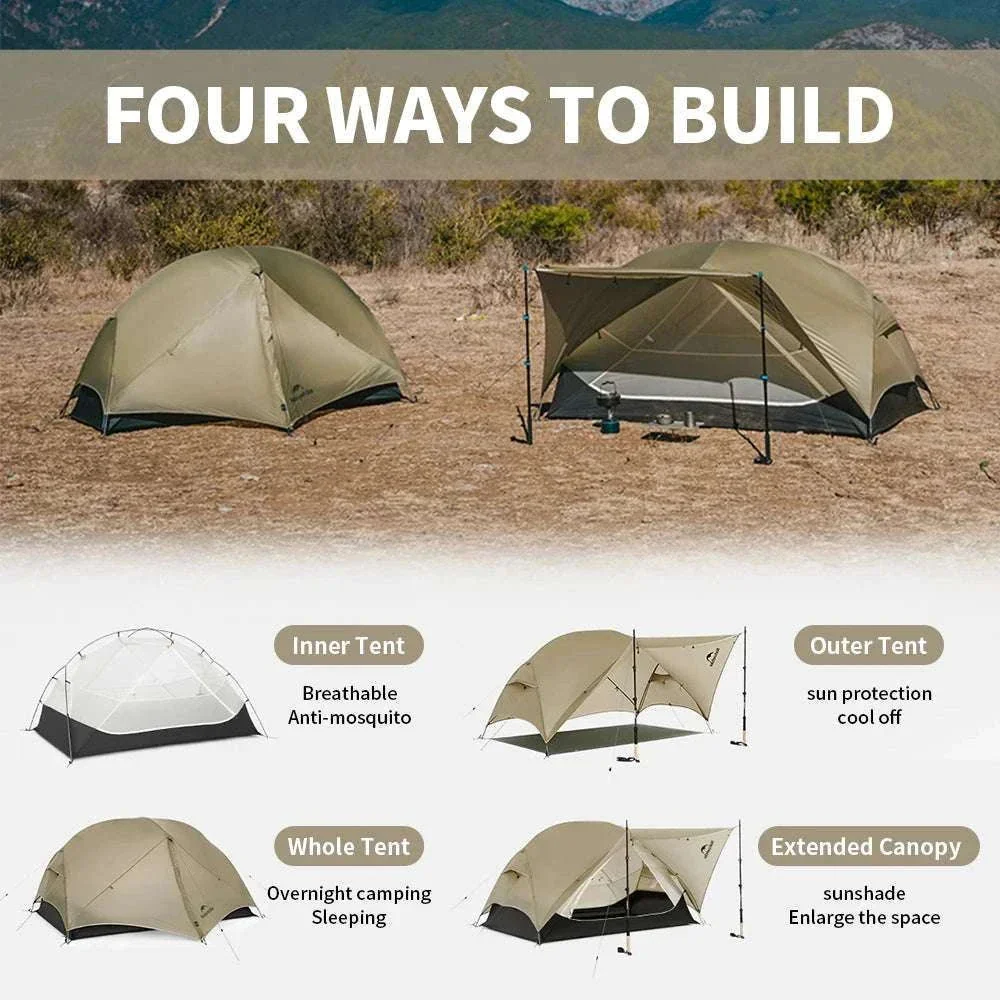 Ultralight 2-Person Waterproof Trekking Tent 20D Nylon 1.8kg - Image 4