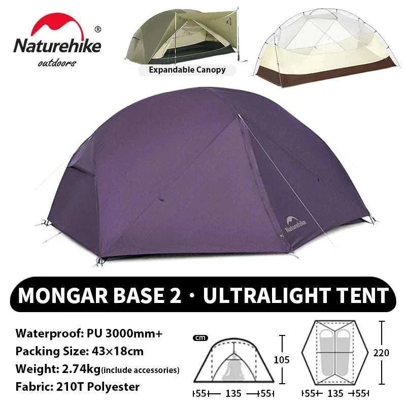 Ultralight 2-Person Waterproof Trekking Tent 20D Nylon 1.8kg - Image 40