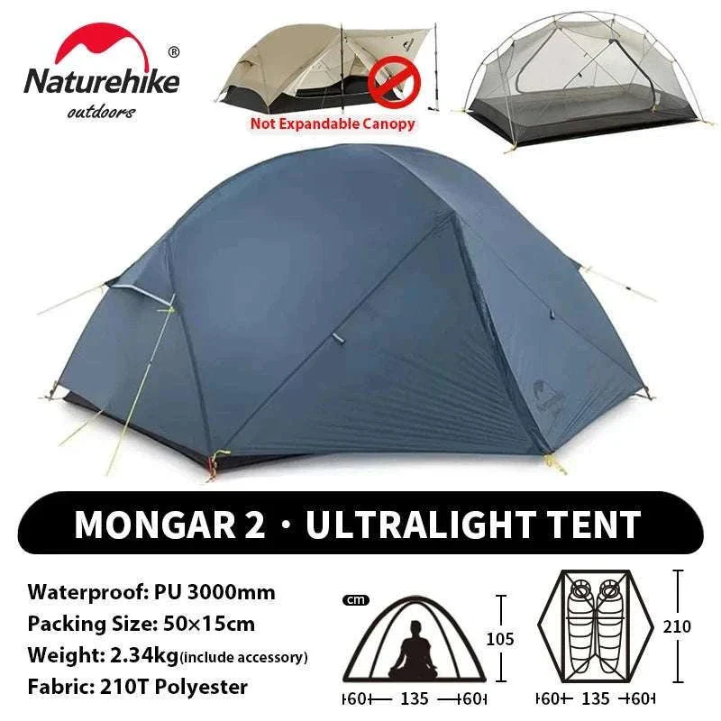Ultralight 2-Person Waterproof Trekking Tent 20D Nylon 1.8kg - Image 43