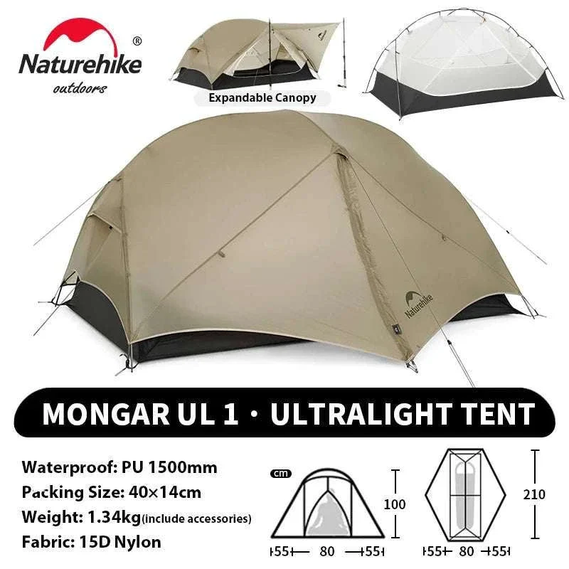 Ultralight 2-Person Waterproof Trekking Tent 20D Nylon 1.8kg - Image 44