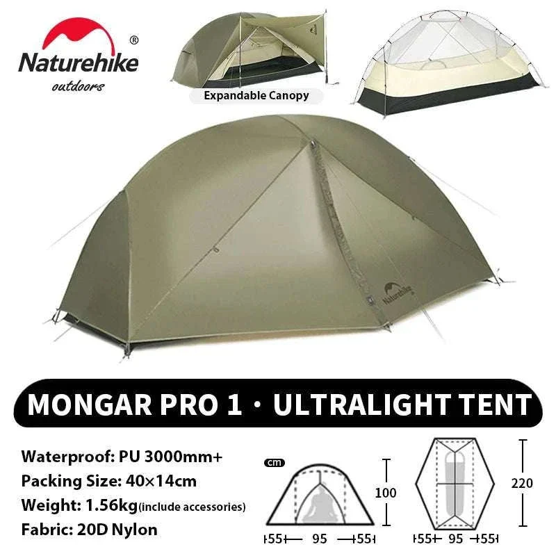 Ultralight 2-Person Waterproof Trekking Tent 20D Nylon 1.8kg - Image 48