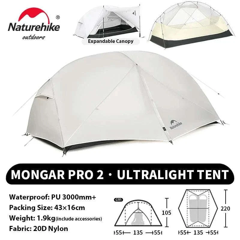 Ultralight 2-Person Waterproof Trekking Tent 20D Nylon 1.8kg - Image 49