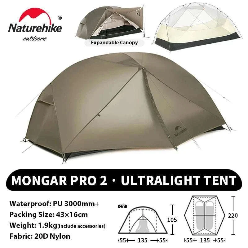 Ultralight 2-Person Waterproof Trekking Tent 20D Nylon 1.8kg - Image 50