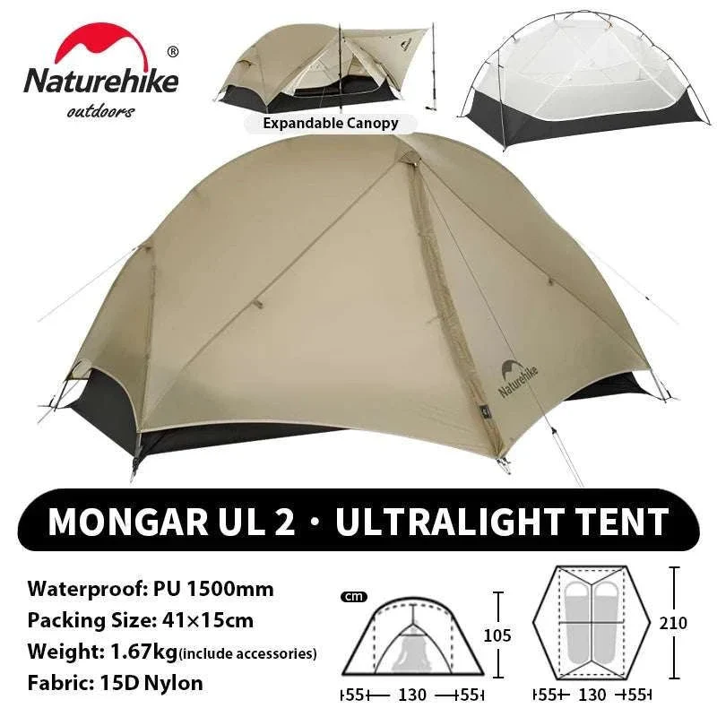 Ultralight 2-Person Waterproof Trekking Tent 20D Nylon 1.8kg - Image 51