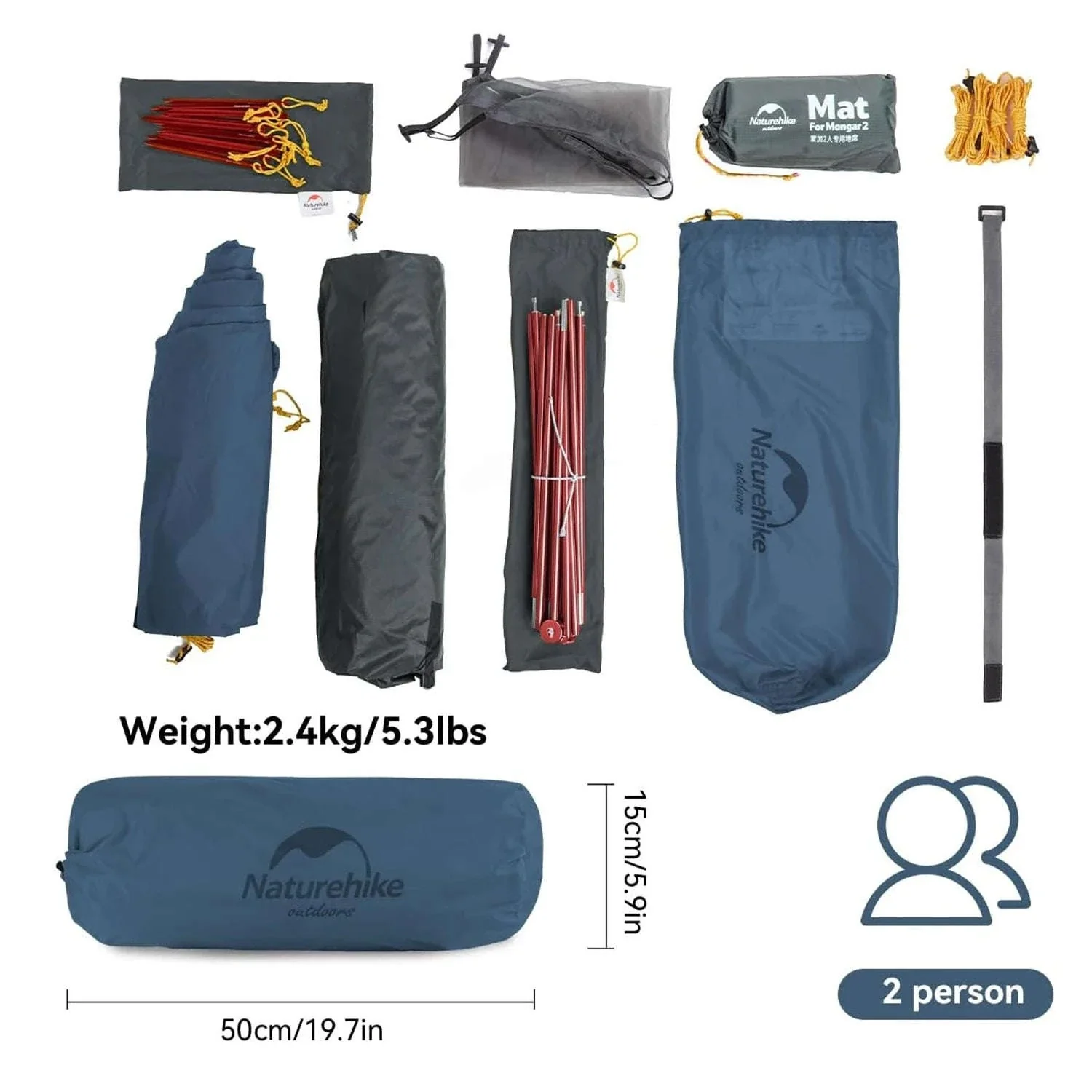 Naturehike Mongar 2-Person Ultralight Waterproof Trekking Tent - Image 5