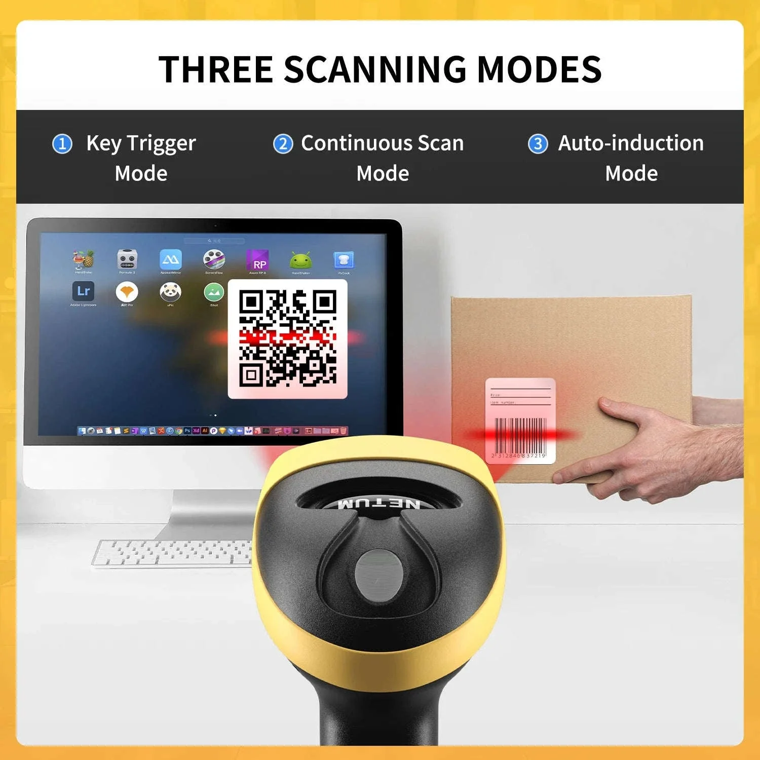 NETUM L8BL Bluetooth 2D & L5 Wired QR Barcode Scanner Bundle - Image 3