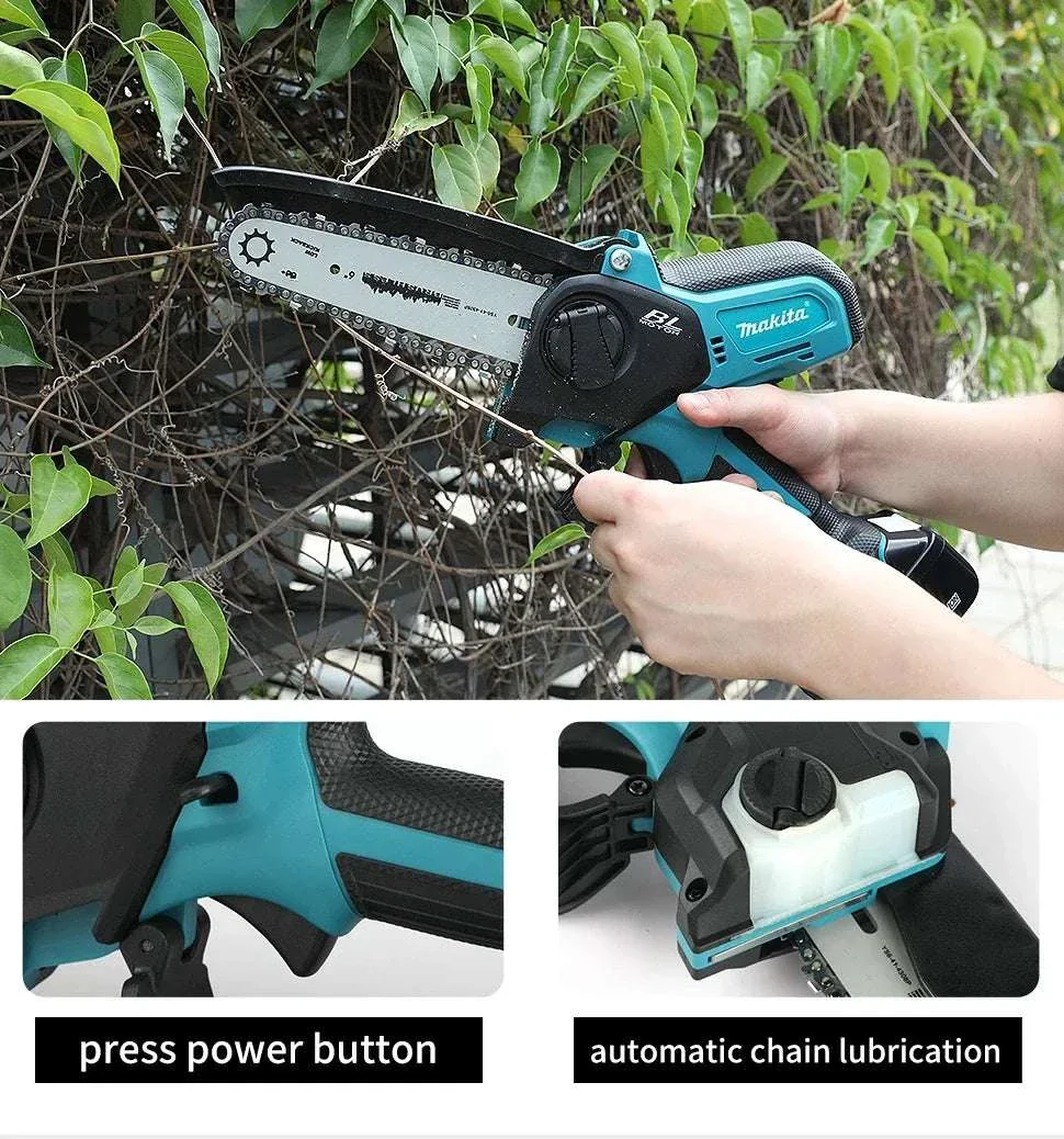 Makita 18V Cordless 8-Inch Handheld Chain Saw with Auto Oiler - Image 8