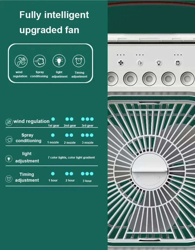 3-in-1 Mini Air Cooler Fan with Humidifier and Night Light - Image 14