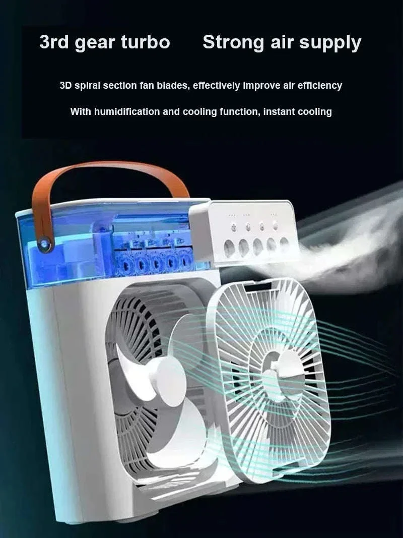 3-in-1 Mini Air Cooler Fan with Humidifier and Night Light - Image 8